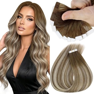 Sunny Hair Tape in Extensions 24Inch Long Brown Balayage Blonde | Soft Texture Tape Extensions,Smooth Straight,25g 10pcs,for Everyday Casual