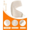 Sunny Hair 22 Inch Microlink Hair Extensions Human Hair Color 1000 | Microloop, Invisible Bonds, Natural Length, Travel-Friendly, Adds Volume for Parties and Weddings, 50g