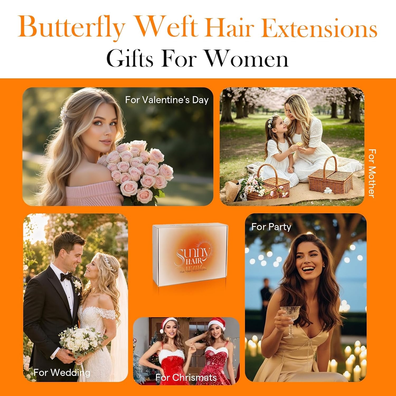 image:imageSunny Hair Butterfly Hair Extensions Human Hair Chocolate Brown 16 Inch