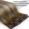 [2 Packs Bundle] Sunny Hair Clip in Hair Extensions Blonde 18inch 3pcs 80g + Clip in Hair Extensions Brown Blonde 3pcs 18inch 80g