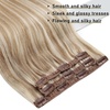 [2 Packs Bundle] Sunny Hair Clip in Hair Extensions Blonde 18inch 3pcs 80g + Clip in Hair Extensions Brown Blonde 3pcs 18inch 80g