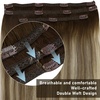 [2 Packs Bundle] Sunny Hair Clip in Hair Extensions Blonde 18inch 3pcs 80g + Clip in Hair Extensions Brown Blonde 3pcs 18inch 80g